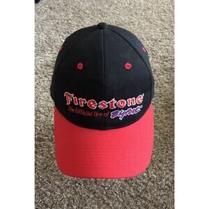 FIRESTONE BIGFOOT LOGO ADJUSTABLE HAT CAP THE OFFICIAL TIRE OF BIGFOOT Black Red